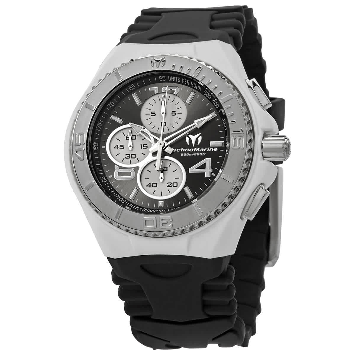 TechnoMarine Cruise JellyFish Chronograph Quartz Black Dial Mens Watch TM-115301 90$