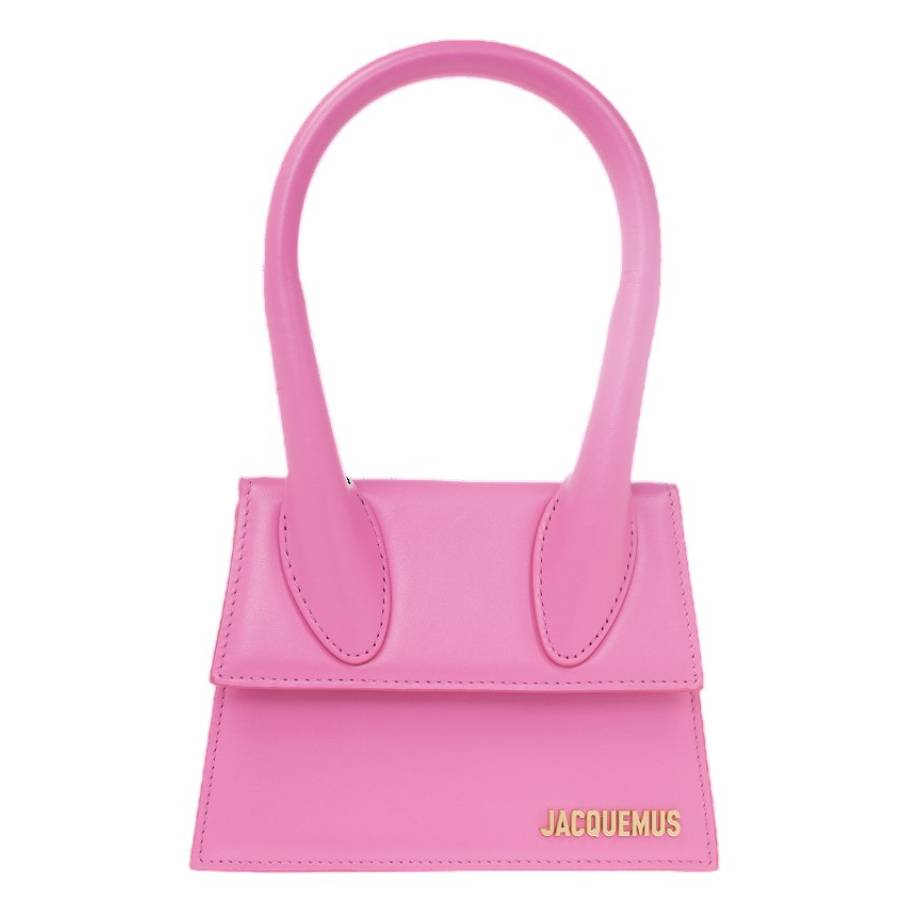 Jacquemus Ladies Pink Leather Le Chiquito Moyen Logo Handbag