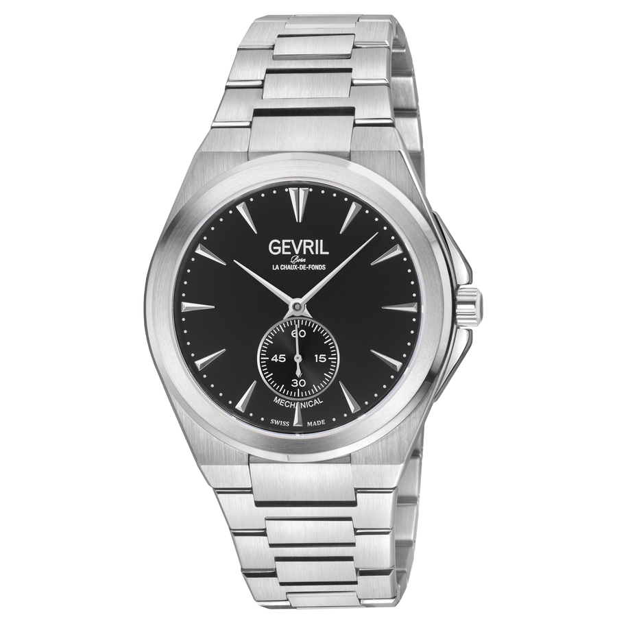 Gevril Montauk Hand Wind Black Dial Mens Watch 49910B