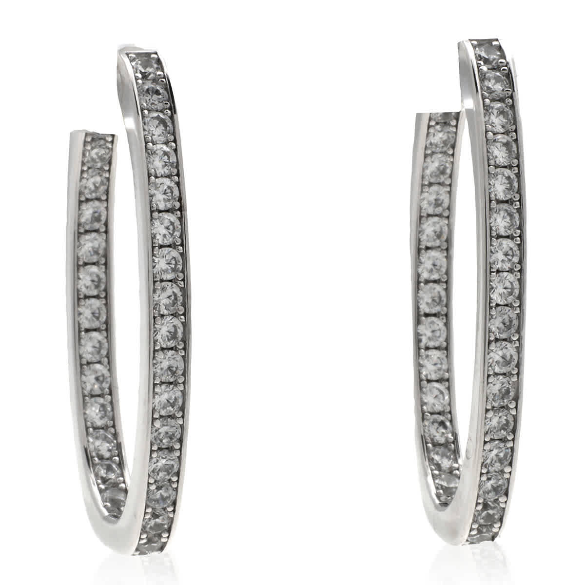 APM Monaco Pave Oval Sterling Silver Earrings 89$