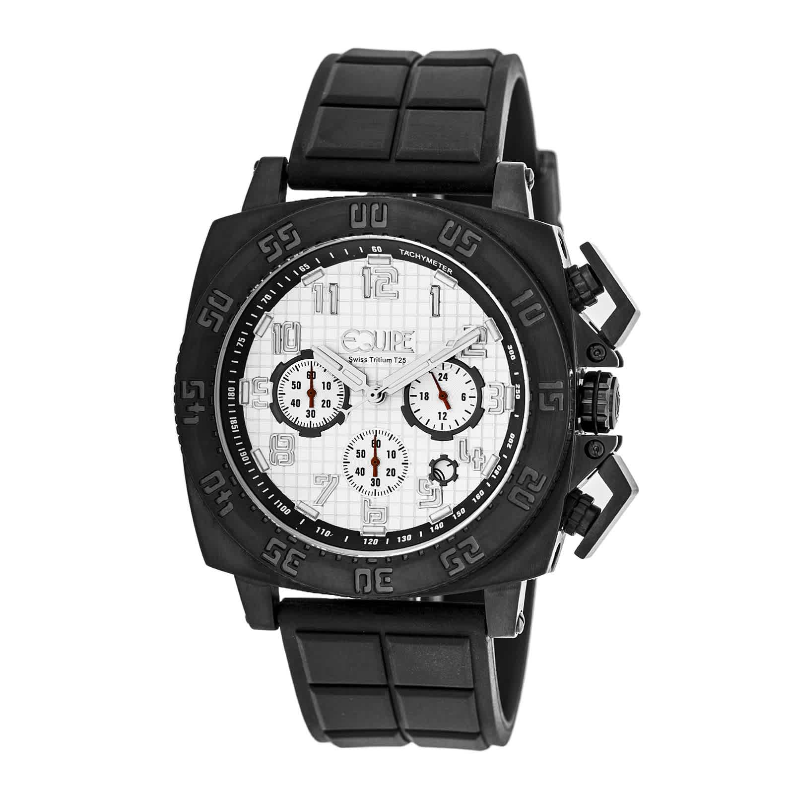 Equipe Tritium Push Chronograph White Dial Mens Watch ET303 250$