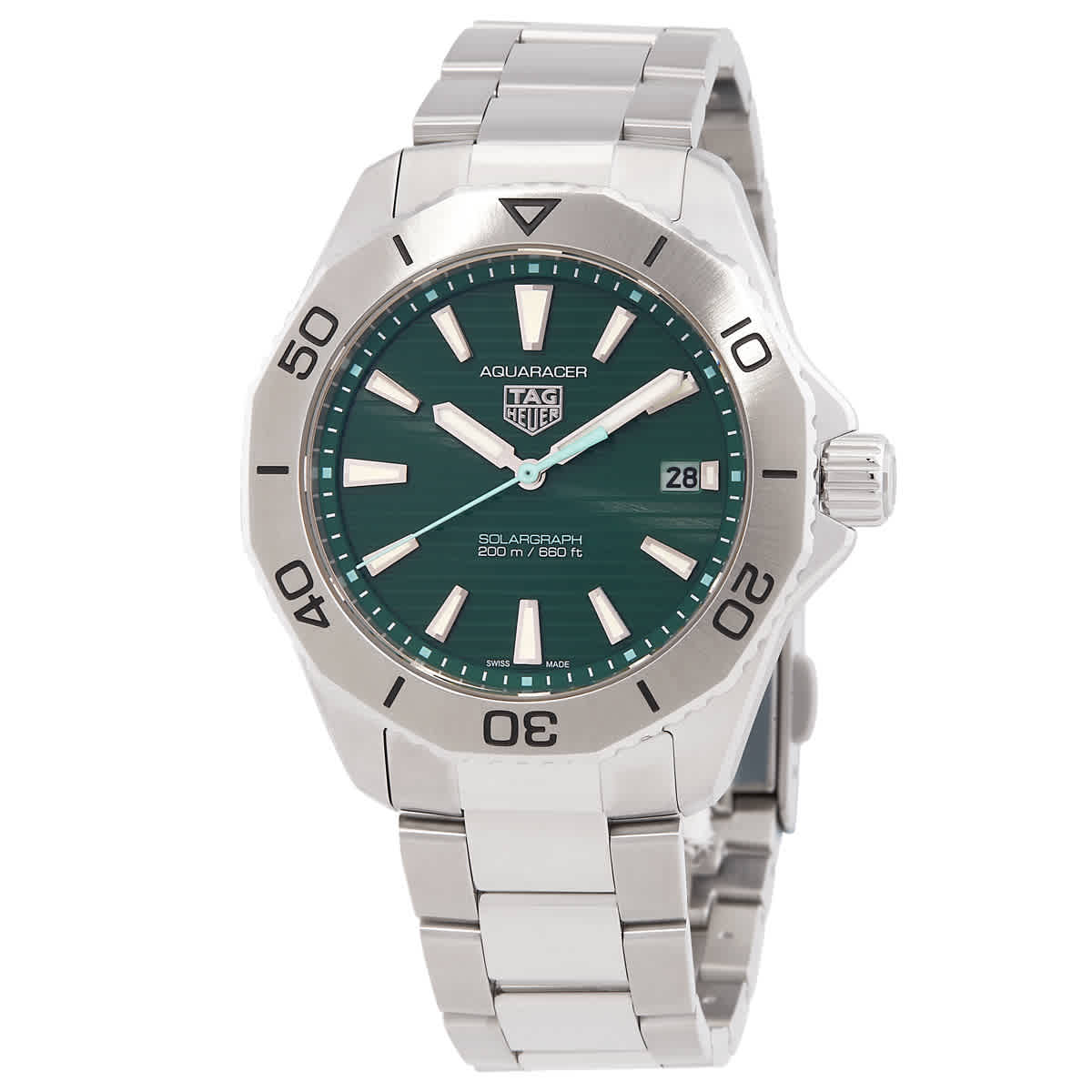 Tag Heuer Aquaracer Solargraph Green Quartz Men's Watch WBP1115