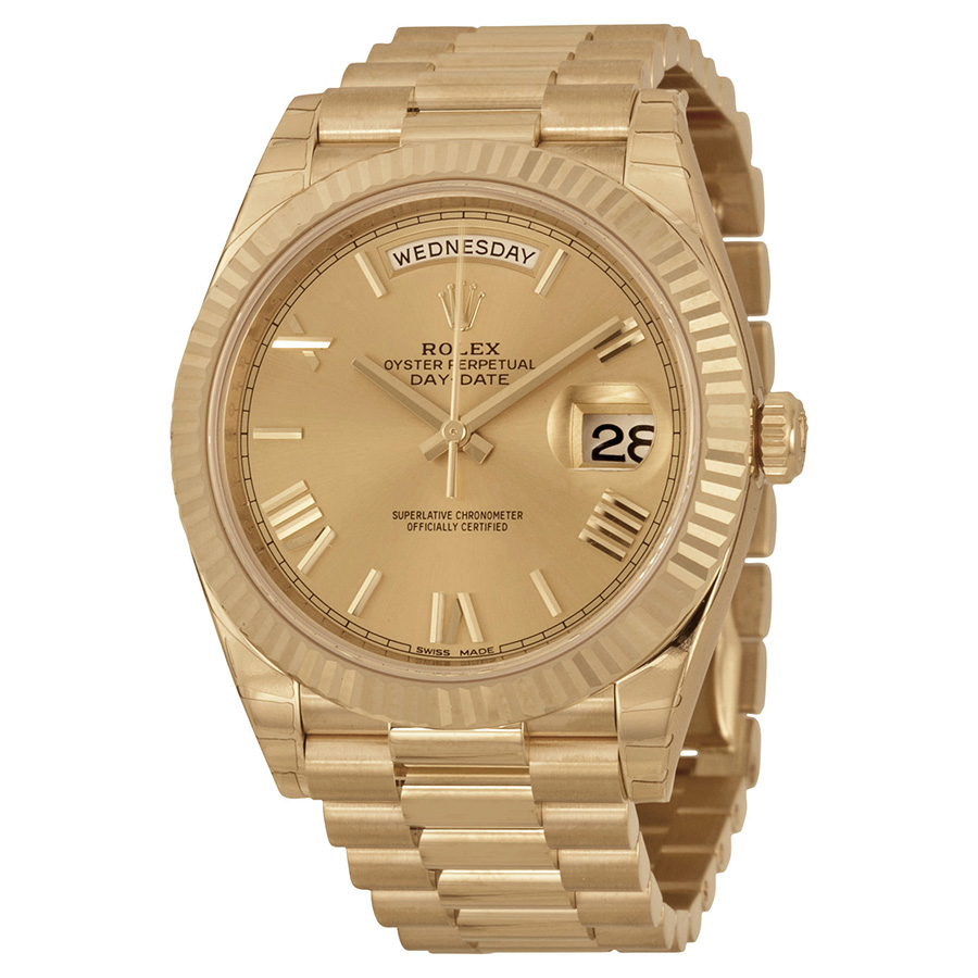 Preowned Rolex DayDate 40 Champagne Dial Mens Watch M2282380006