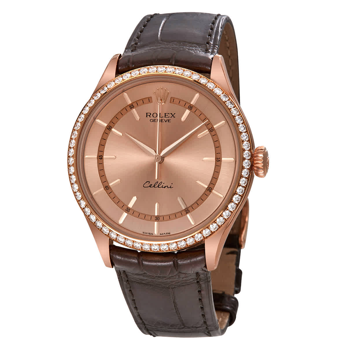 Rolex Cellini Pink Dial Automatic Mens 18kt Everose Gold Watch 50705RBR