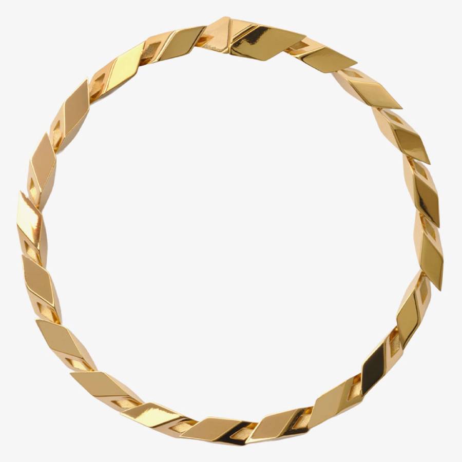 Burberry Gold Hollow Cuban-Link Bracelet Size Medium 398$
