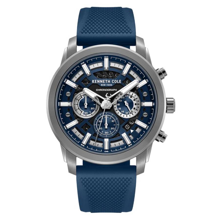 Kenneth Cole New York Chronograph Quartz Blue Dial Mens Watch KCWGO0067701 122$