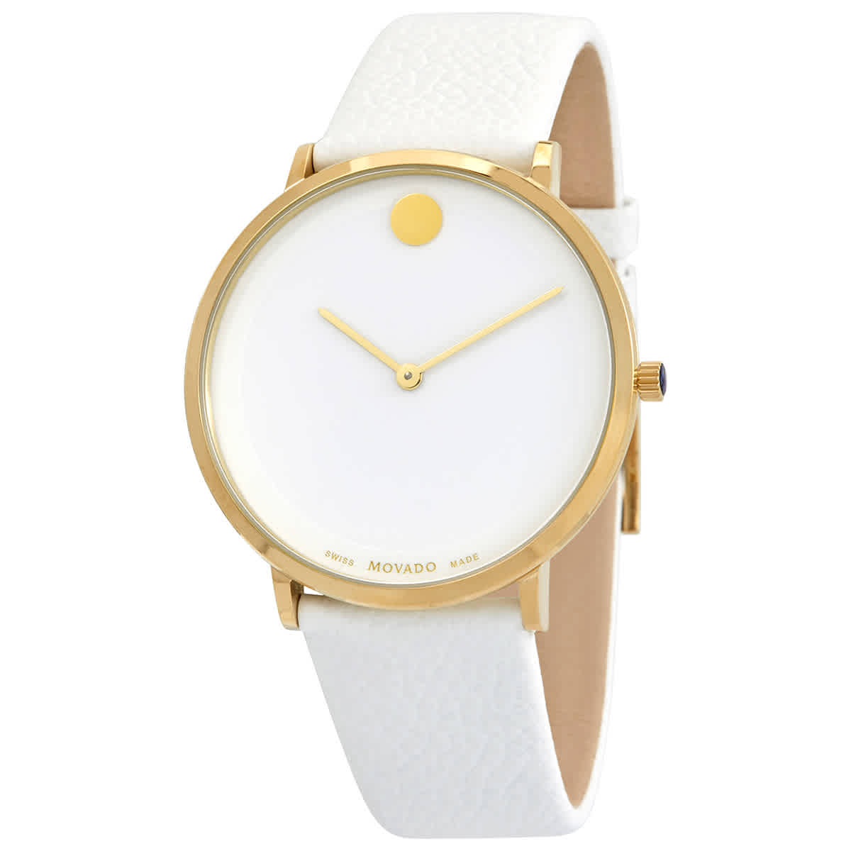 Movado Modern 47 Quartz White Dial Unisex Watch 607508 In Gold Tone ...