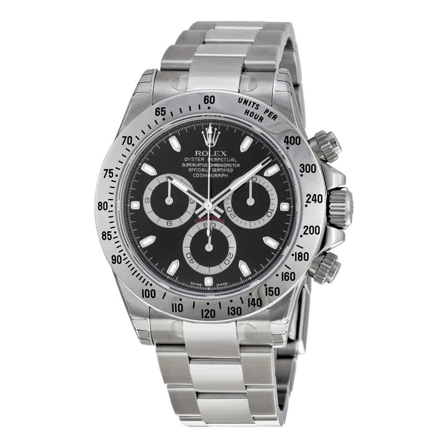 Rolex Cosmograph Daytona Automatic Black Dial Stainless Steel Oyster Bracelet Mens Watch 116520BKSO