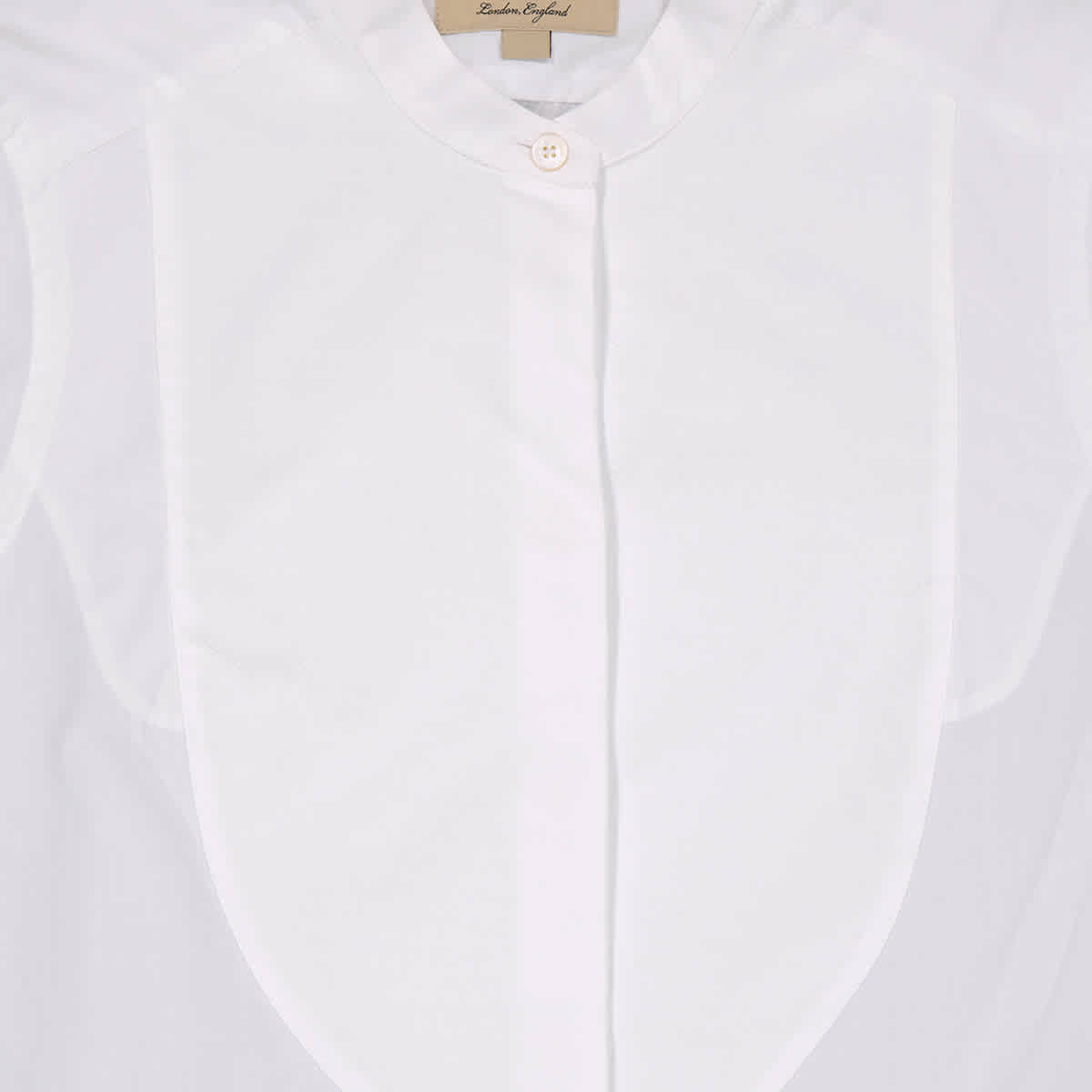 Burberry Ladies Natural White Bib Detail Cotton Longline Tunic 