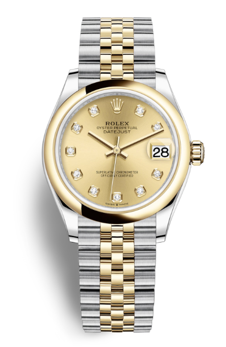 Rolex Datejust 31 Champagne Diamond Dial Automatic Ladies Steel and 18kt Yellow Gold Jubilee Watch 278243CDJ