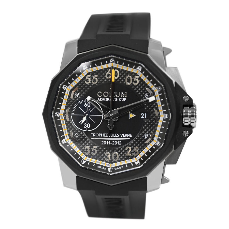 Pre-owned Corum AdmiralS Cup Seafender Automatic Black Dial Mens Watch 96010104 4100$