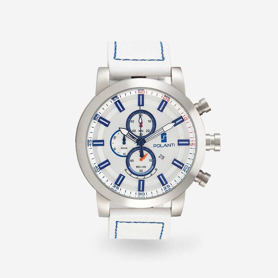 Polanti Rogue Chronograph Quartz White Dial Mens Watch RG0001W-SS 750$