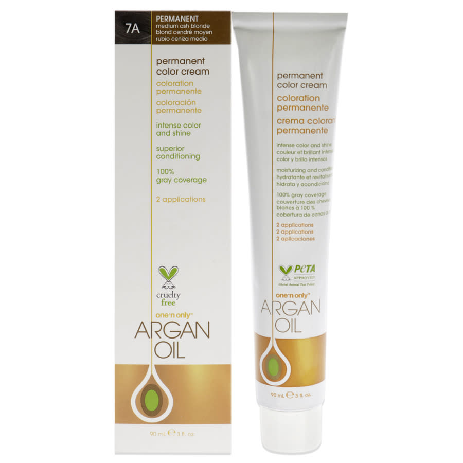 One n Only Argan Oil Permanent Color Cream 3 oz 7A Medium Ash Blonde Hair Care 840061000447 13$
