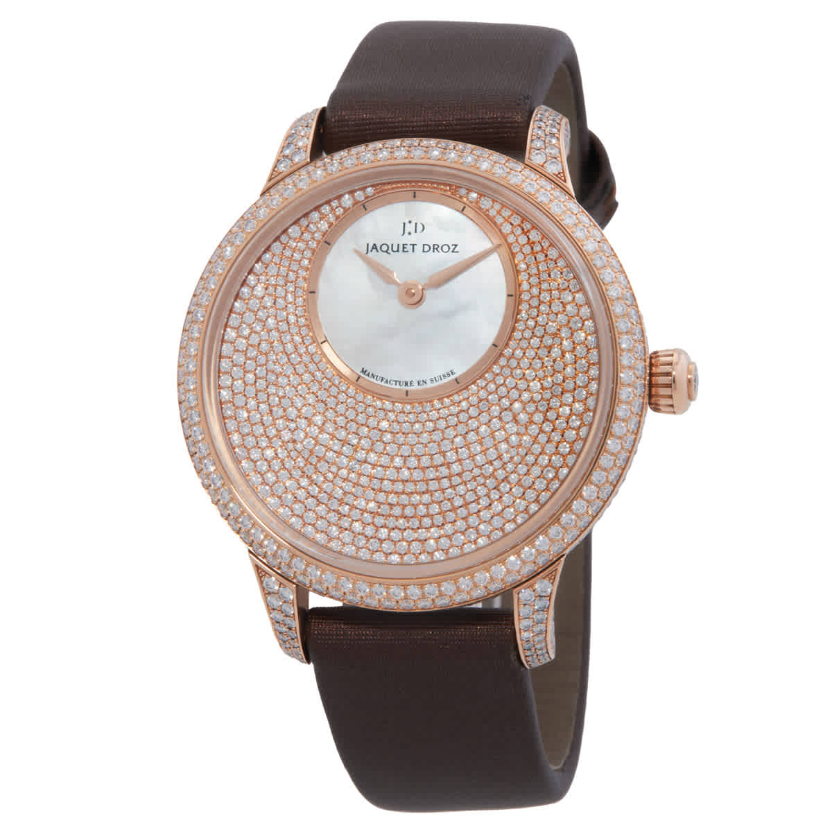 Jaquet Droz Petite Heure Minute 18k Rose Gold With Diamonds Dial Automatic Ladies Watch J005003220