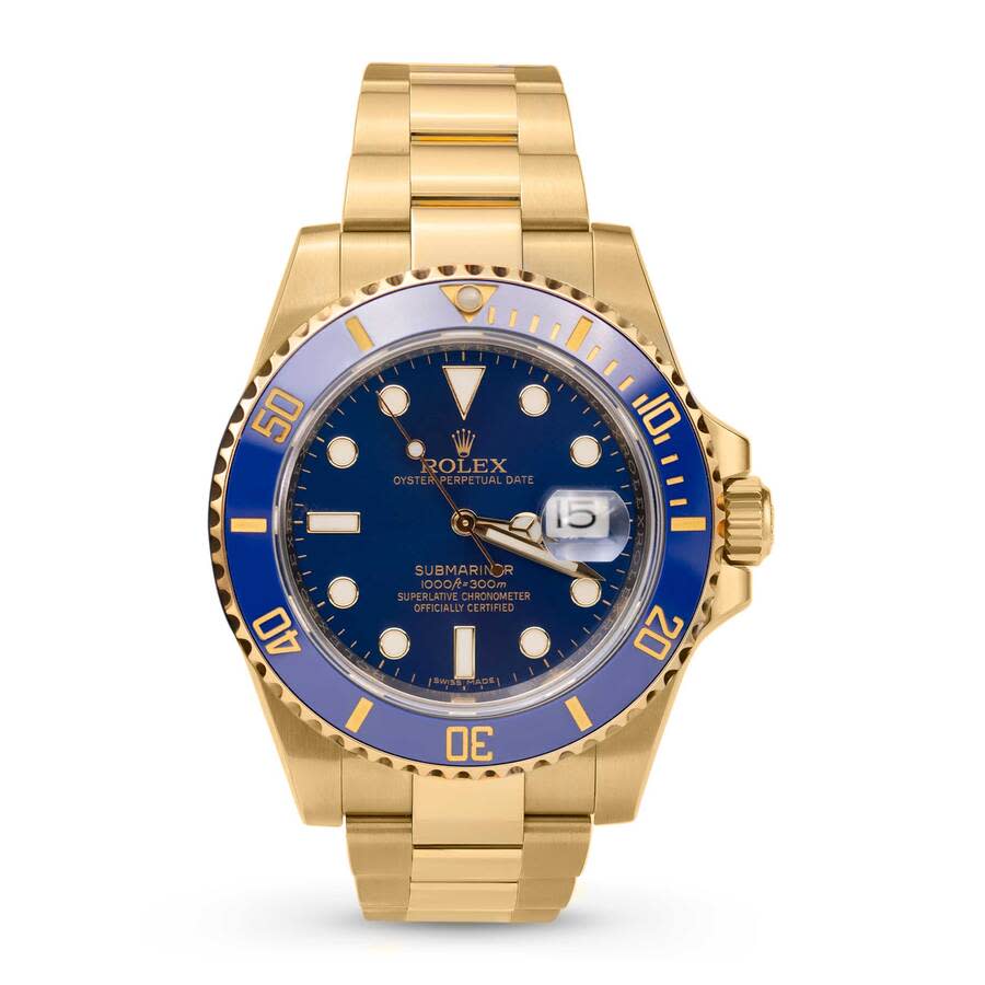 Preowned Rolex Submariner Date Automatic Chronometer Blue Dial Mens Watch 116618LB