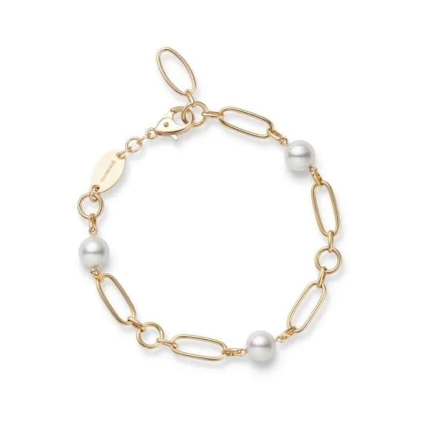 Mikimoto M Code Akoya Cultured Pearl Bracelet in 18K Yellow Gold - MDQ10059AXXK