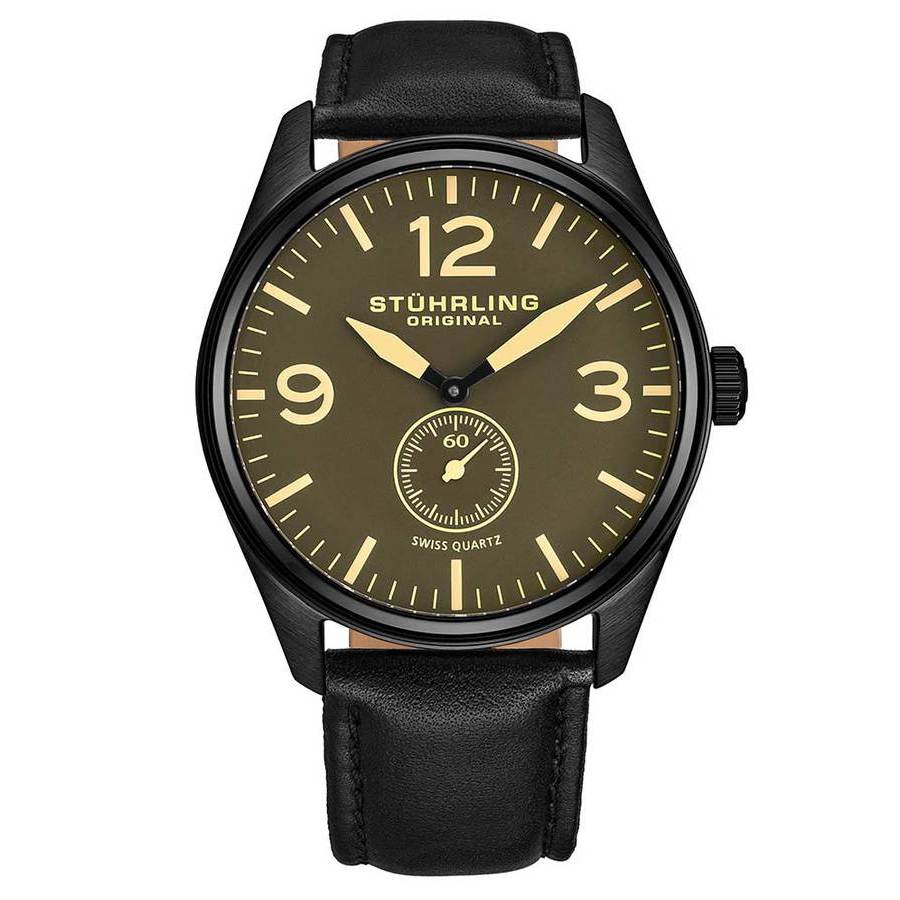Stuhrling Original Aviator Brown Dial Mens Watch M15557