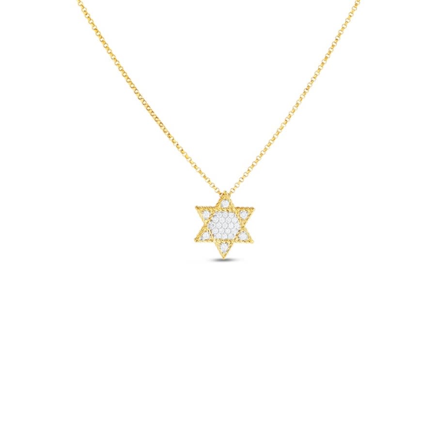 Roberto Coin 18K Yellow White Gold Princess Diamond Star Of David Necklace - 7771774Aj18x 2875$