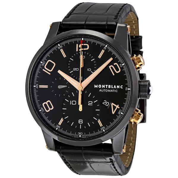 MontBlanc Timewalker Chronograph Automatic Black Dial Mens Watch 105805