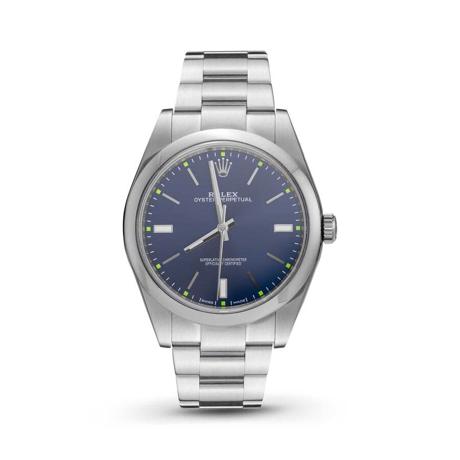 Preowned Rolex Oyster Perpetual Automatic Chronometer Blue Dial Mens Watch 114300 BLSO