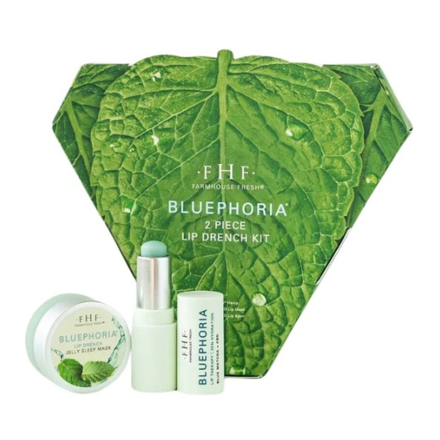 Farmhouse Fresh Bluephoria 2 Piece Lip Drench Kit 2 oz Gift Set Skin Care 813439013769 40$