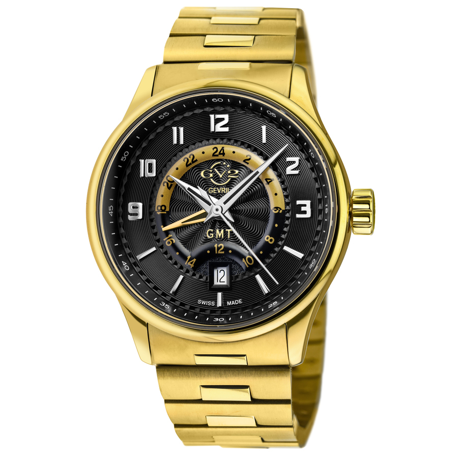 GV2 by Gevril Giromondo Quartz Black Dial Mens Watch 42306B 632$