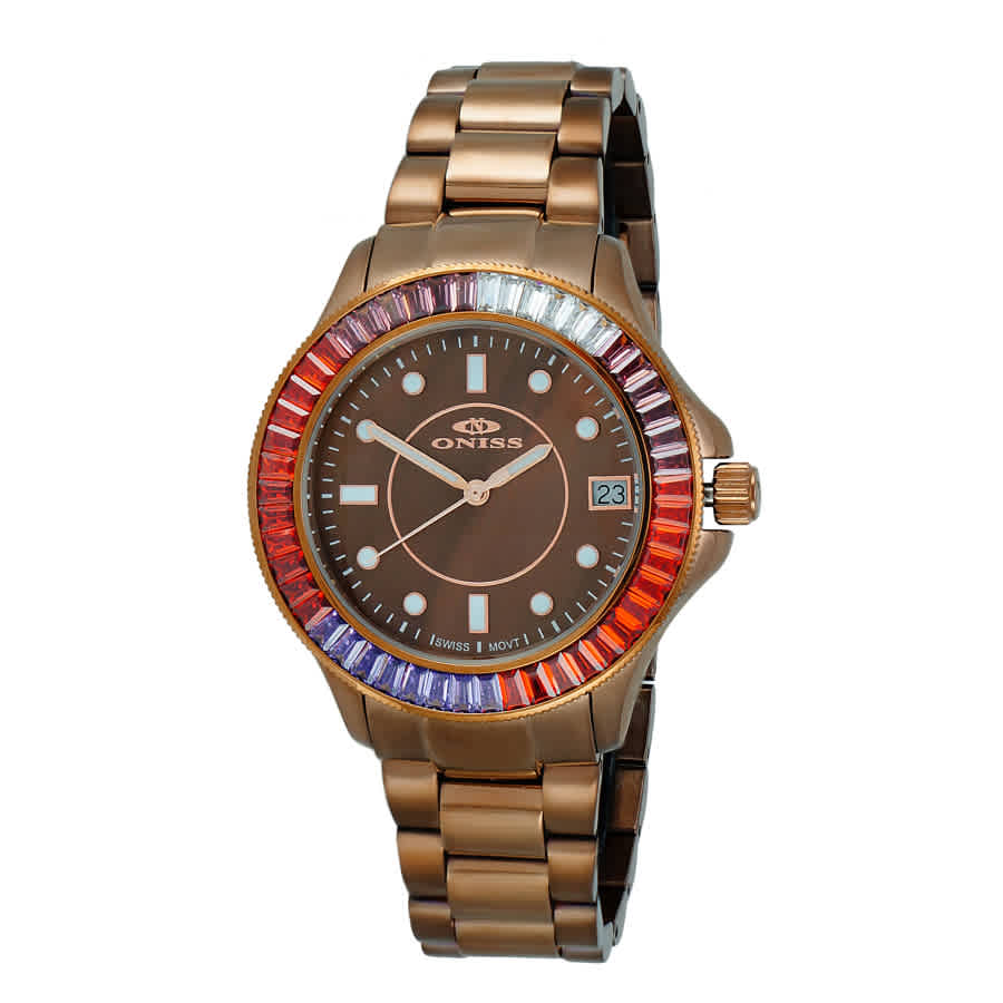 Oniss ON7324 BrownDial Ladies Watch ONJ7324-060BN-BNSC