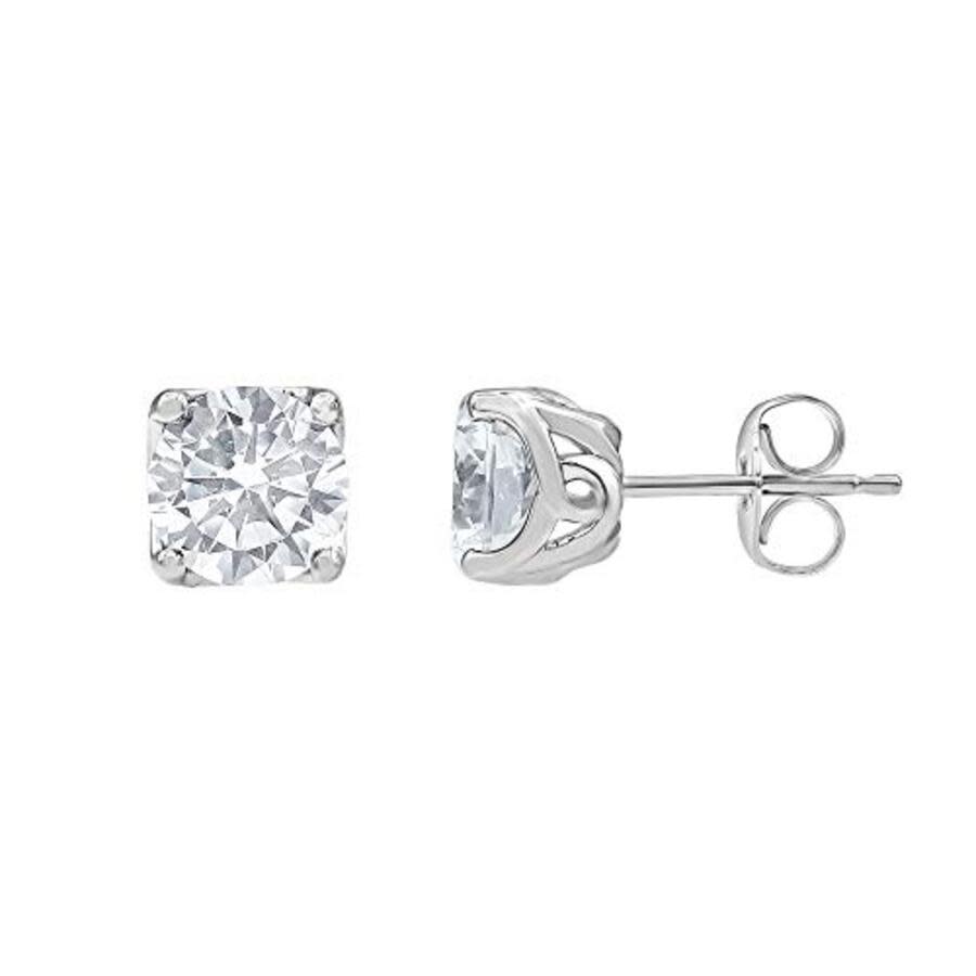 Brilliant Diamond 14KT White Gold 3.00 Carat Round Cut Lab Grown Diamond Stud Earrings for Women