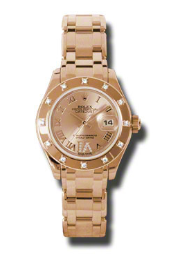 Rolex Lady-Datejust Pearlmaster Champagne Dial 18K Everose Gold Automatic Ladies Watch 80315CRDPM 27060$