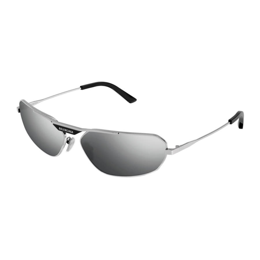 Balenciaga Mens Silver Tone Geometric Sunglasses BB0245S 002