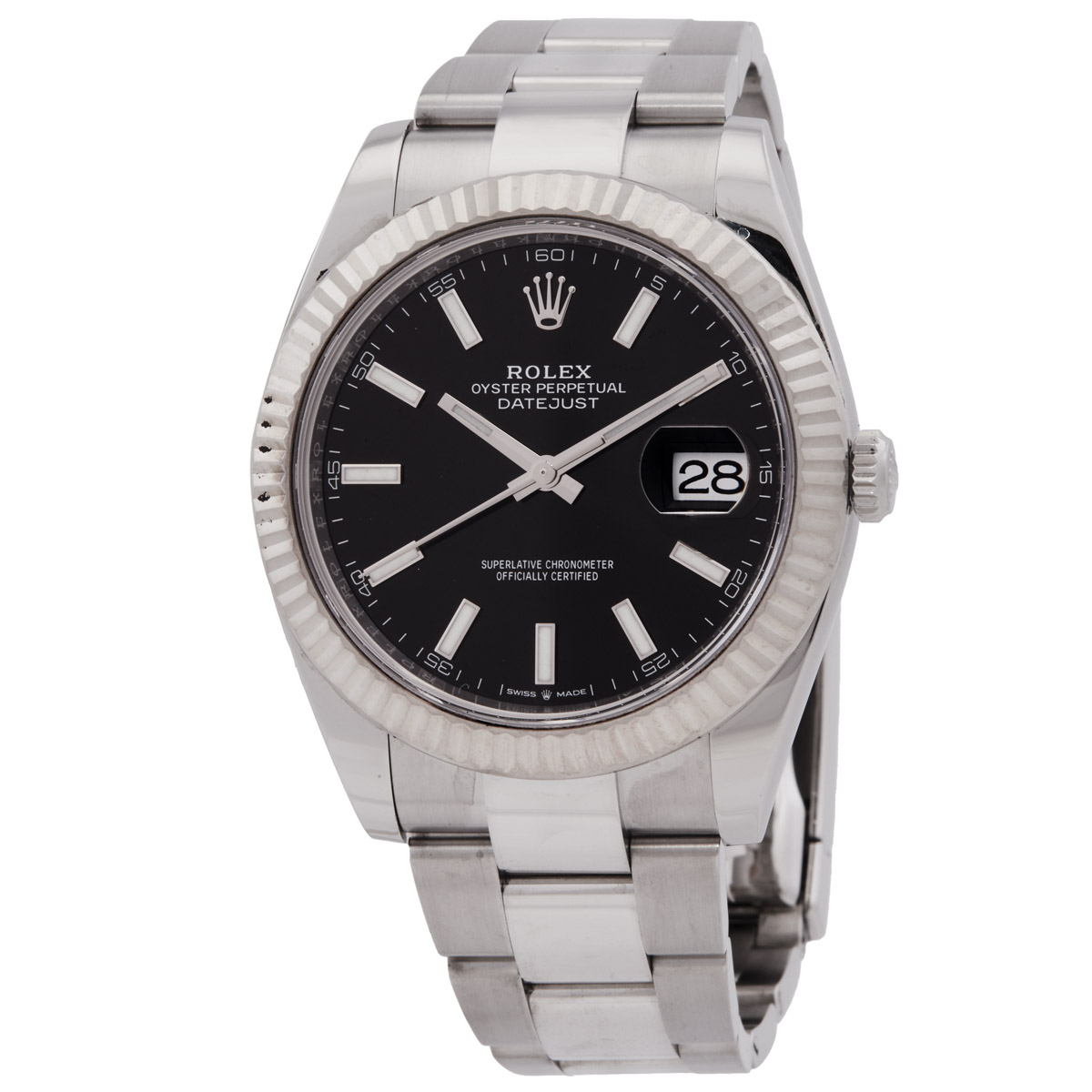 Preowned Rolex Datejust 41 Automatic Black Dial Mens Watch 126334BKSO