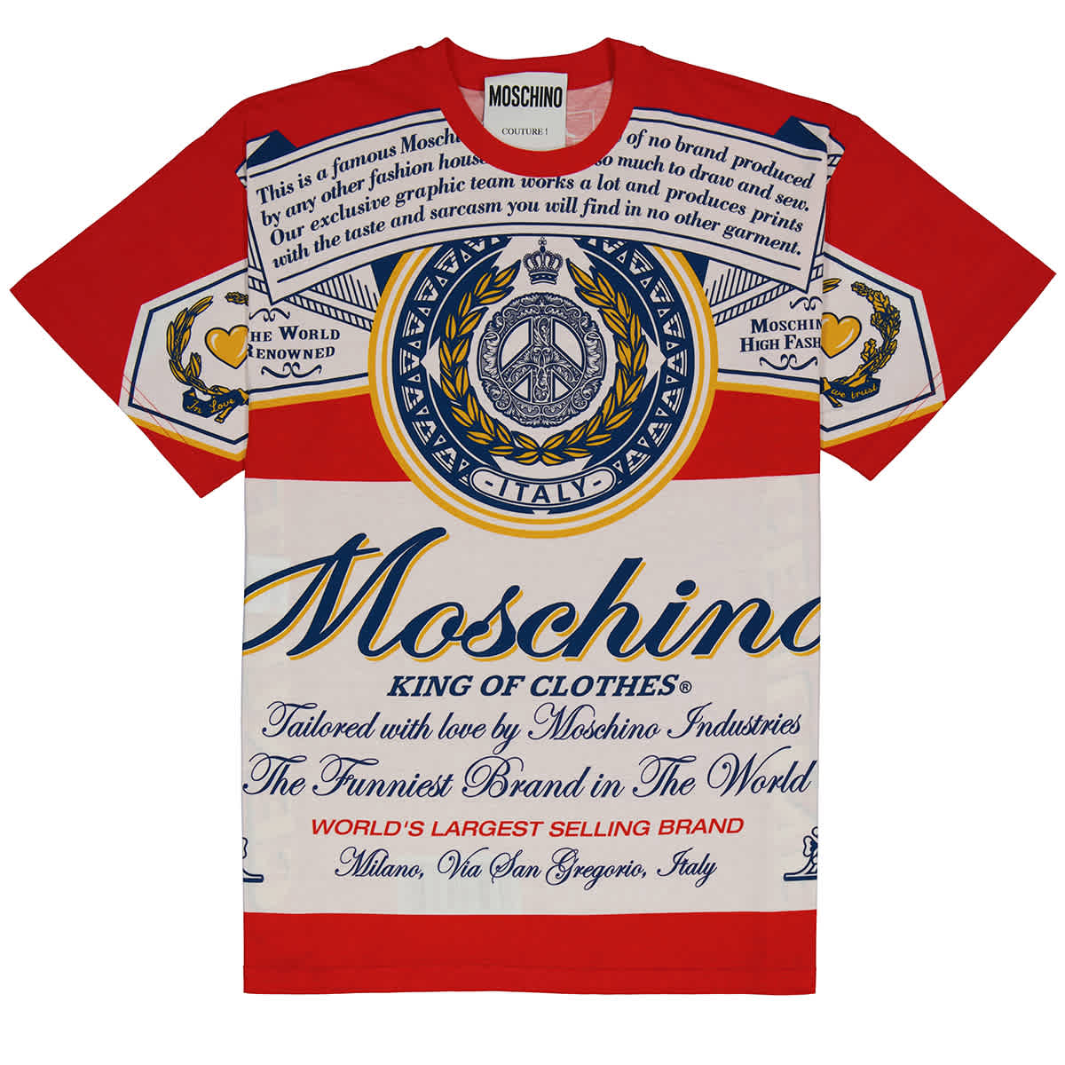 Moschino Budweiser Printed Cotton Jersey T shirt eBay