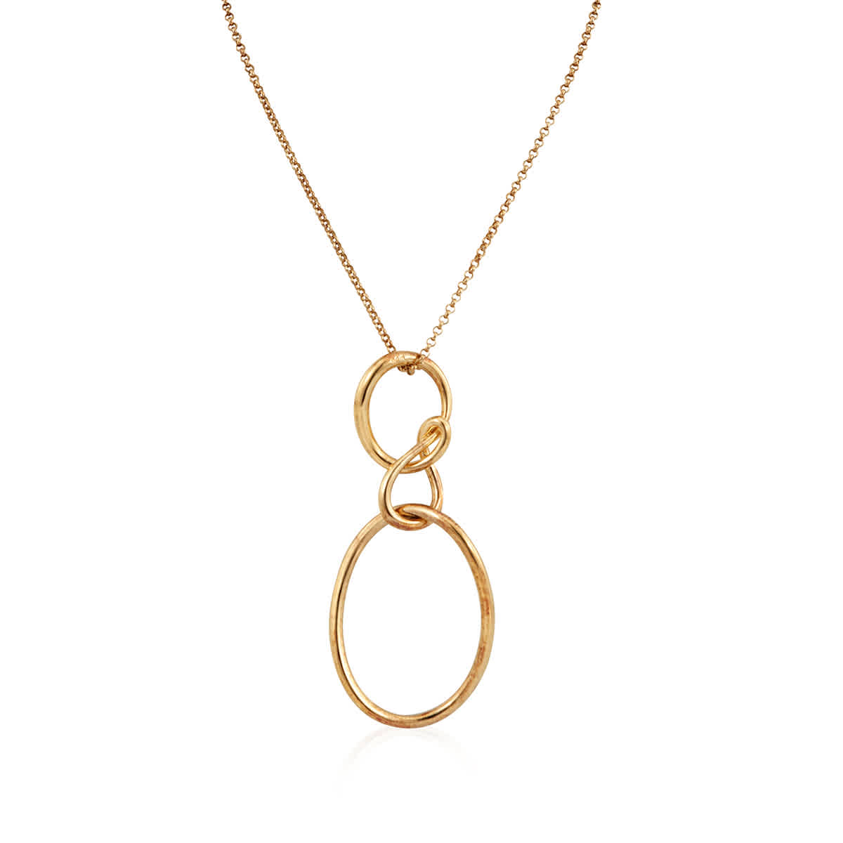 Apm Monaco Yellow Silver Dropping Intertwined Circles Necklace In ...