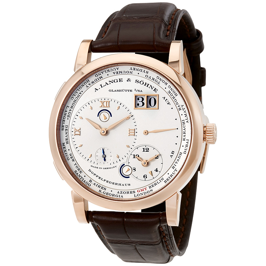 Pre-owned A. Lange & Sohne Lange 1 Time Zone GMT Offset Home Time Silver Dial Mens Watch 116.032
