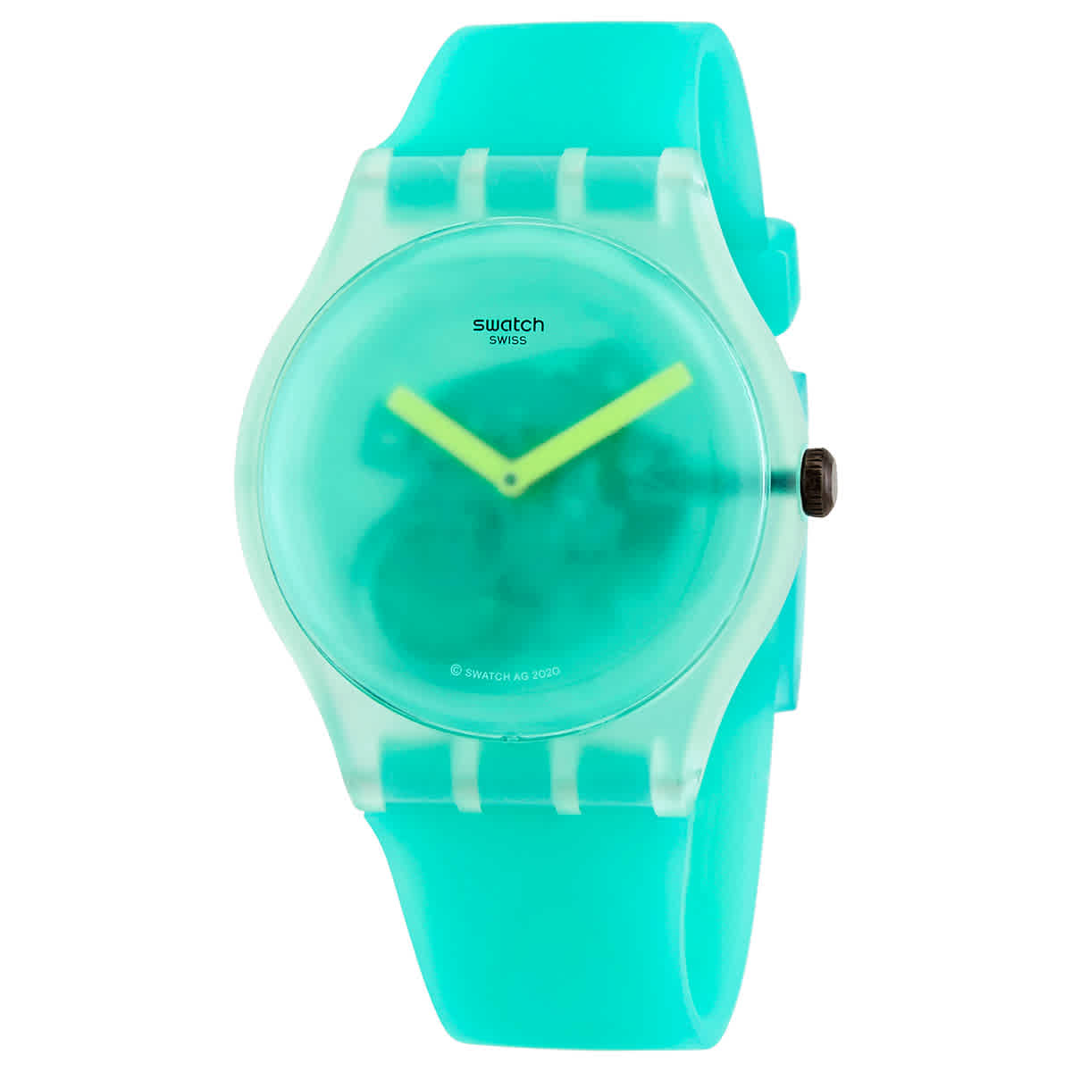 Swatch Nature Blur Quartz Green Translucent Dial Mens Watch SUOG119 67$