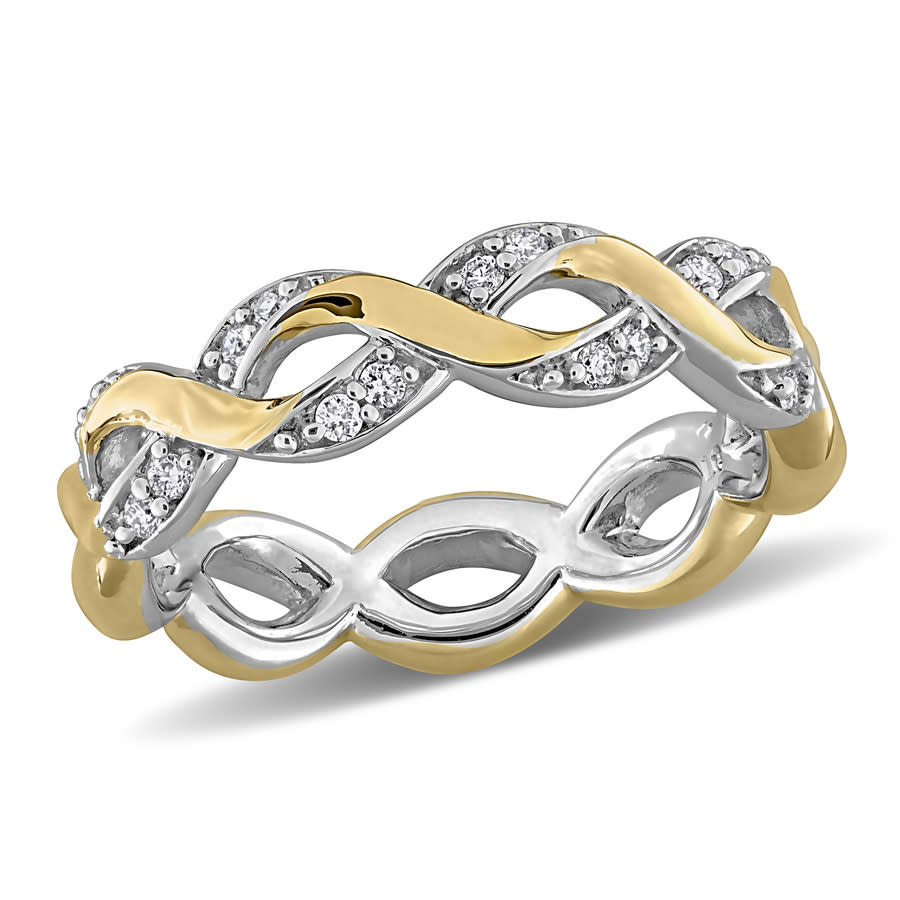Created Forever 16ct TW Lab-Grown Diamond Infinity Eternity Ring in Two-Tone Sterling Silver 115$