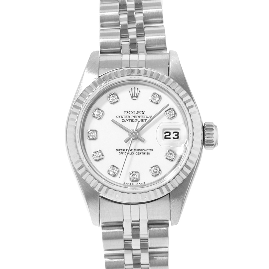 Preowned Rolex Datejust 26 Automatic Chronometer Diamond White Dial Ladies Watch 79174 WDJ