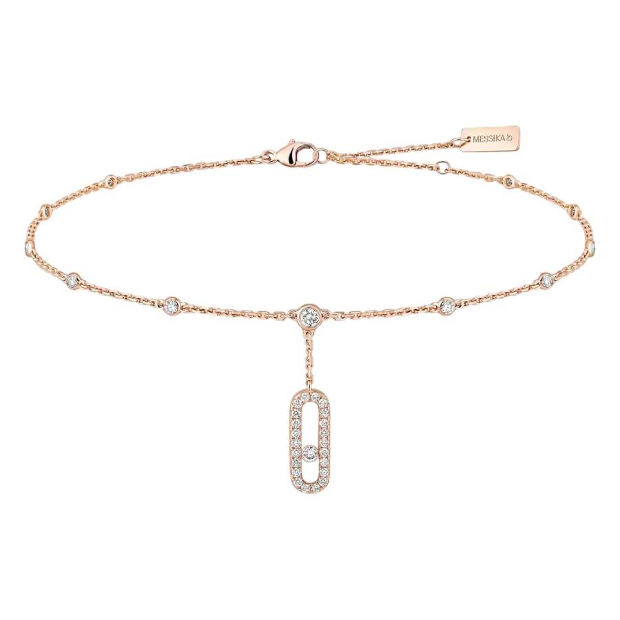 Messika Move Uno 18k Rose Gold Diamond Ankle Bracelet 2298$