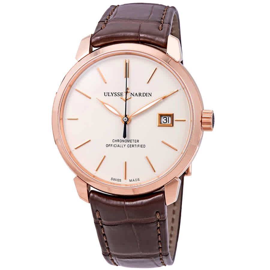 Ulysse Nardin Classic Classico Eggshell Dial Automatic Mens 18kt Rose Gold Watch 8152-111-291 7755$