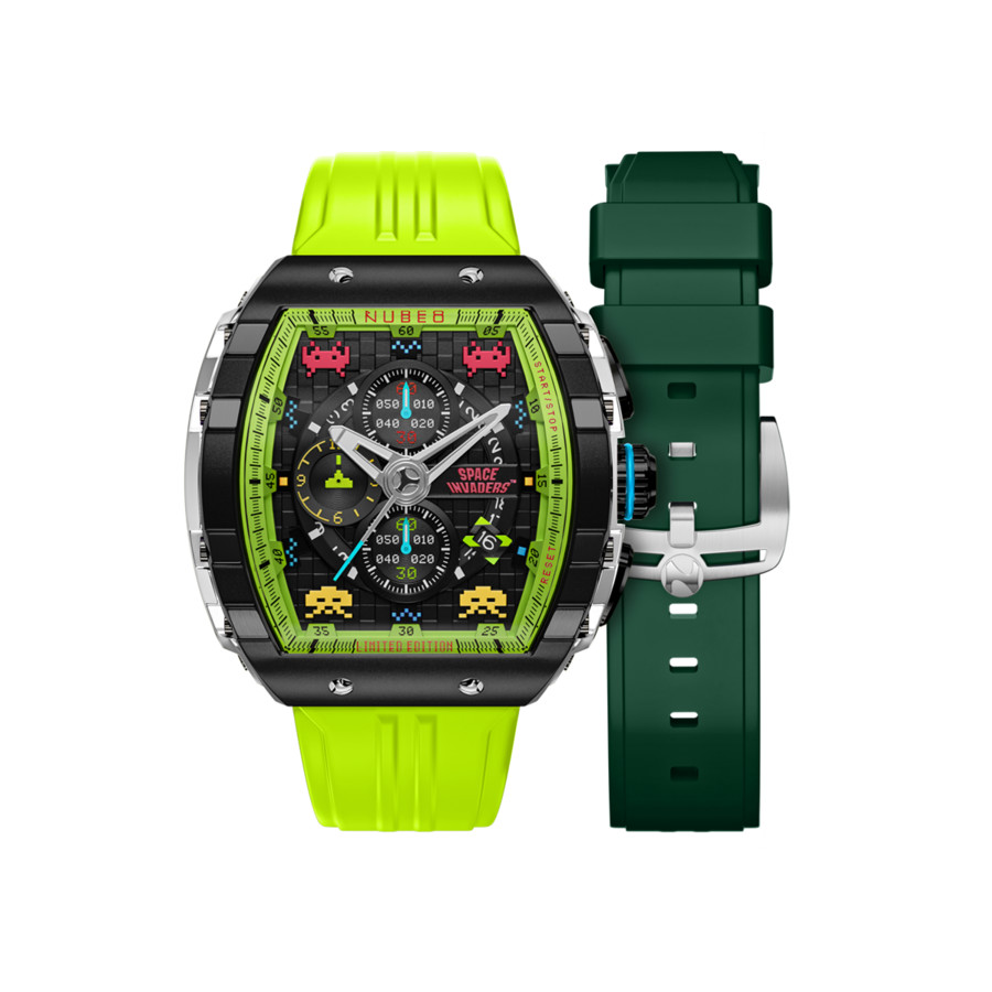 Nubeo Magellan Chronograph Green Dial Mens Watch NB-6024-SI-05