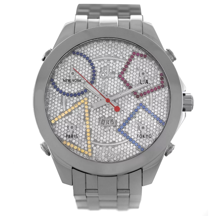 Pre-owned Jacob & Co. Five Time Zones Quartz Unisex Watch JC49SS