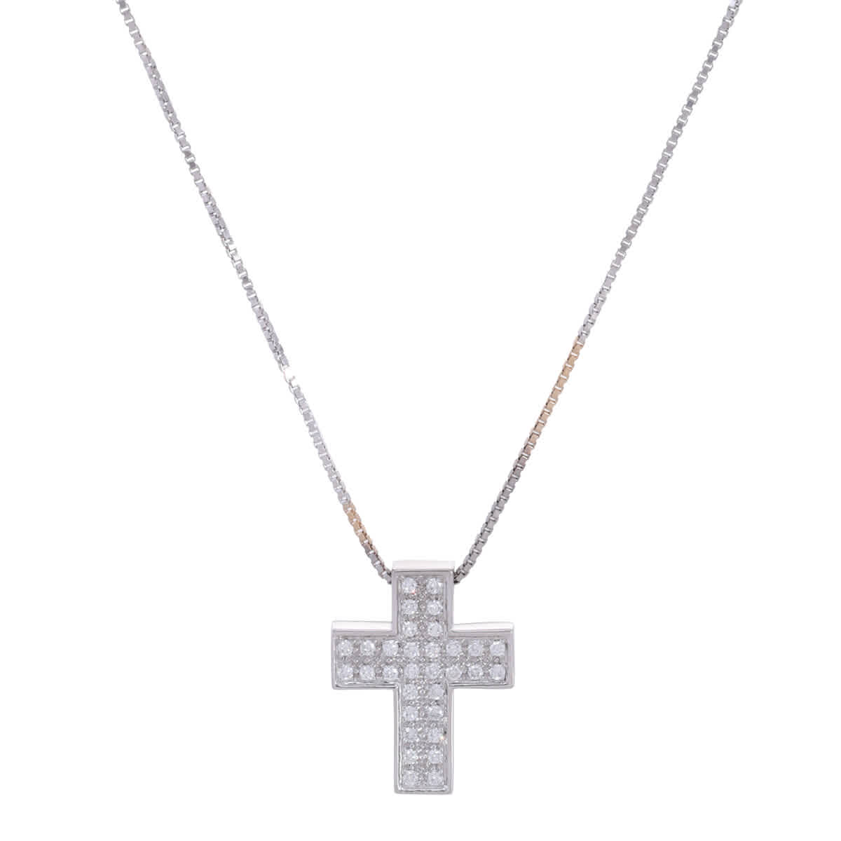 Salvini I Segni White Gold 0.29 CT Diamond Cross Necklace