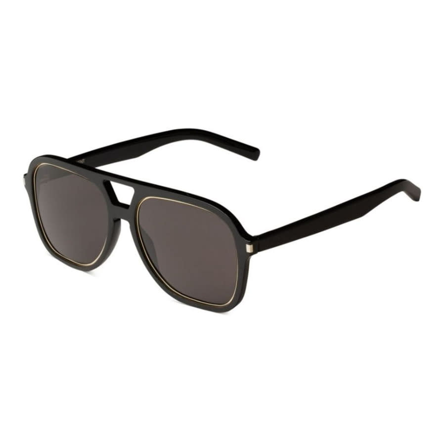 Saint Laurent Mens Black Aviator Sunglasses SL602RIM 001