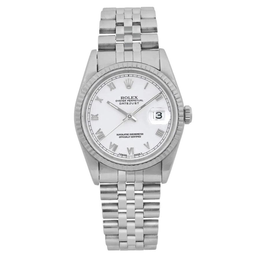 Preowned Rolex Datejust Automatic Chronometer White Dial Mens Watch 16234 WRJ