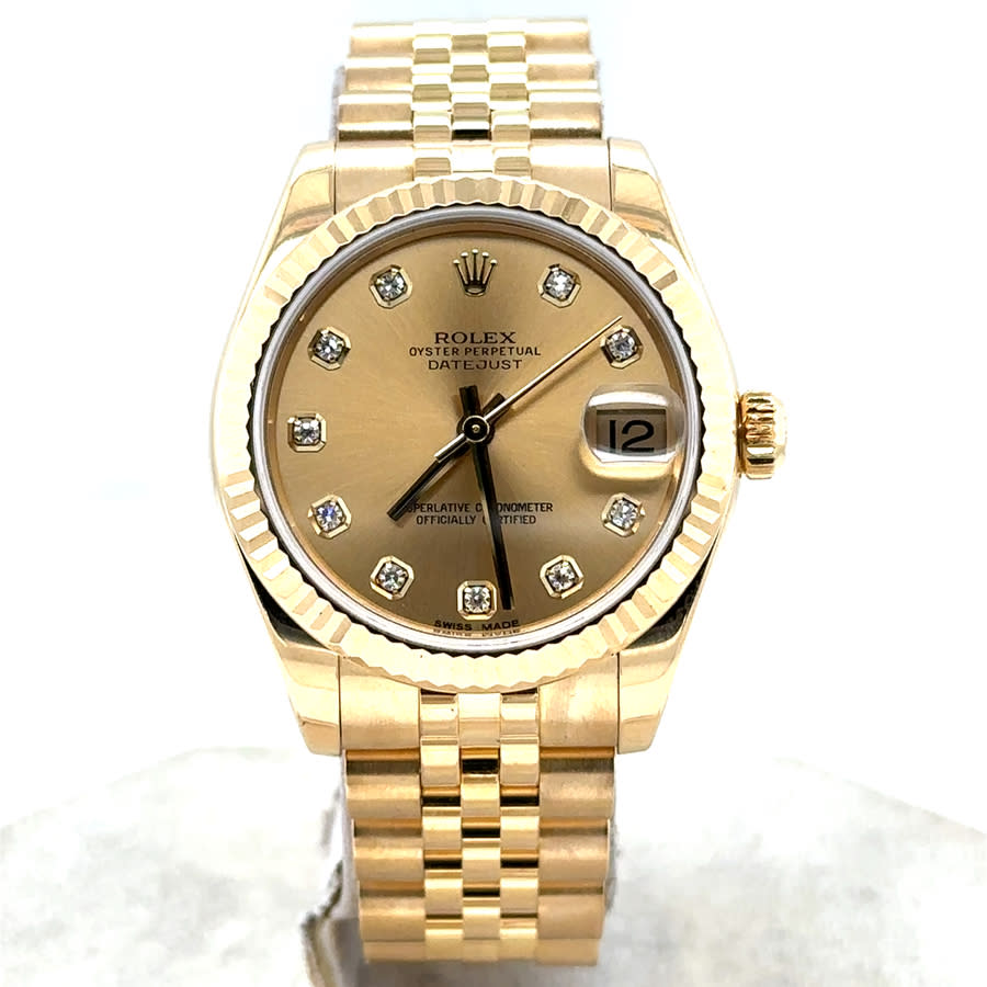 Preowned Rolex Datejust Automatic Diamond Champagne Dial Ladies Watch 178278 CDJ
