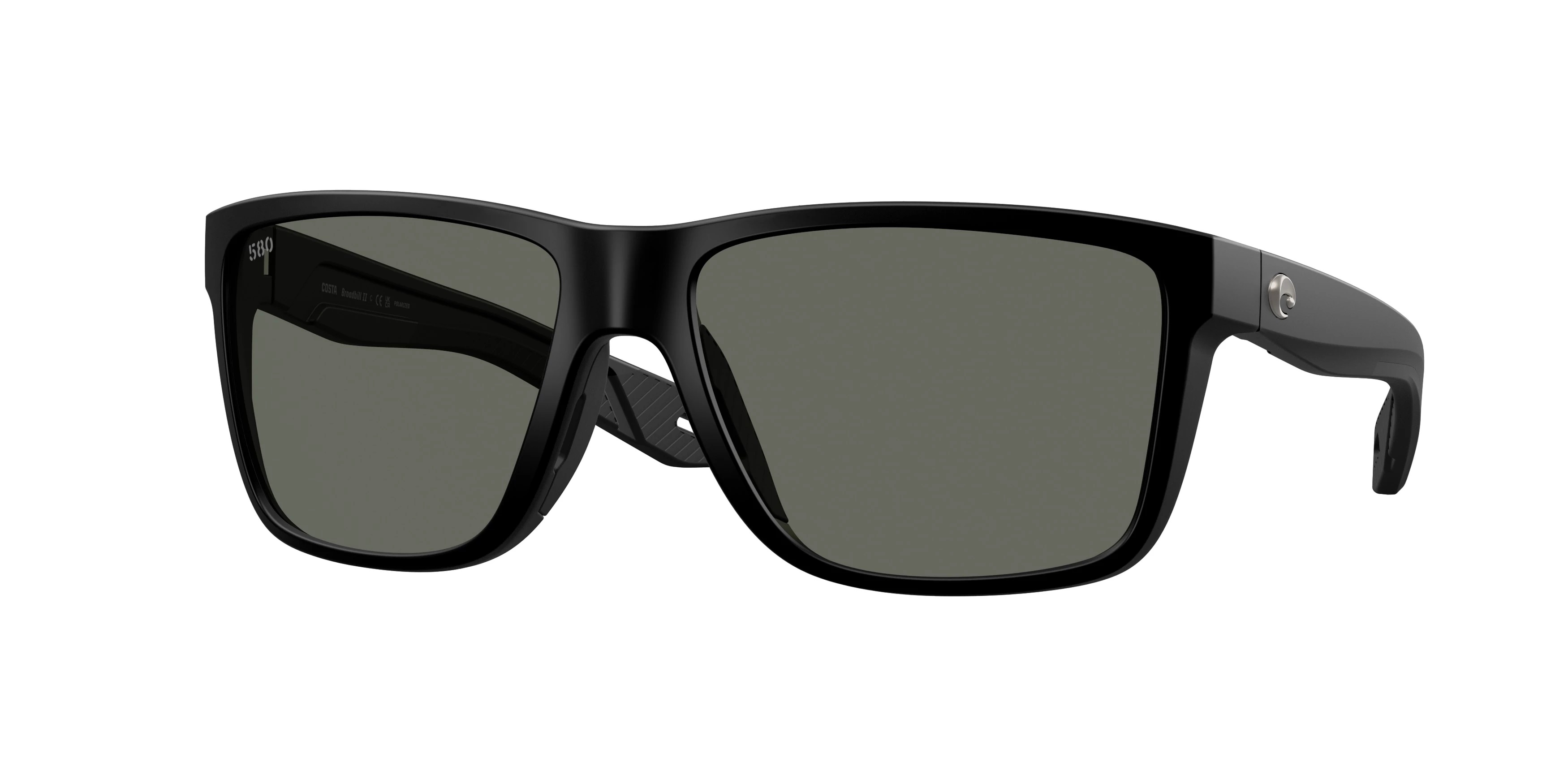 Costa Del Mar BROADBILL II Grey Polarized Glass Square Mens Sunglasses 6S9120 911004 58