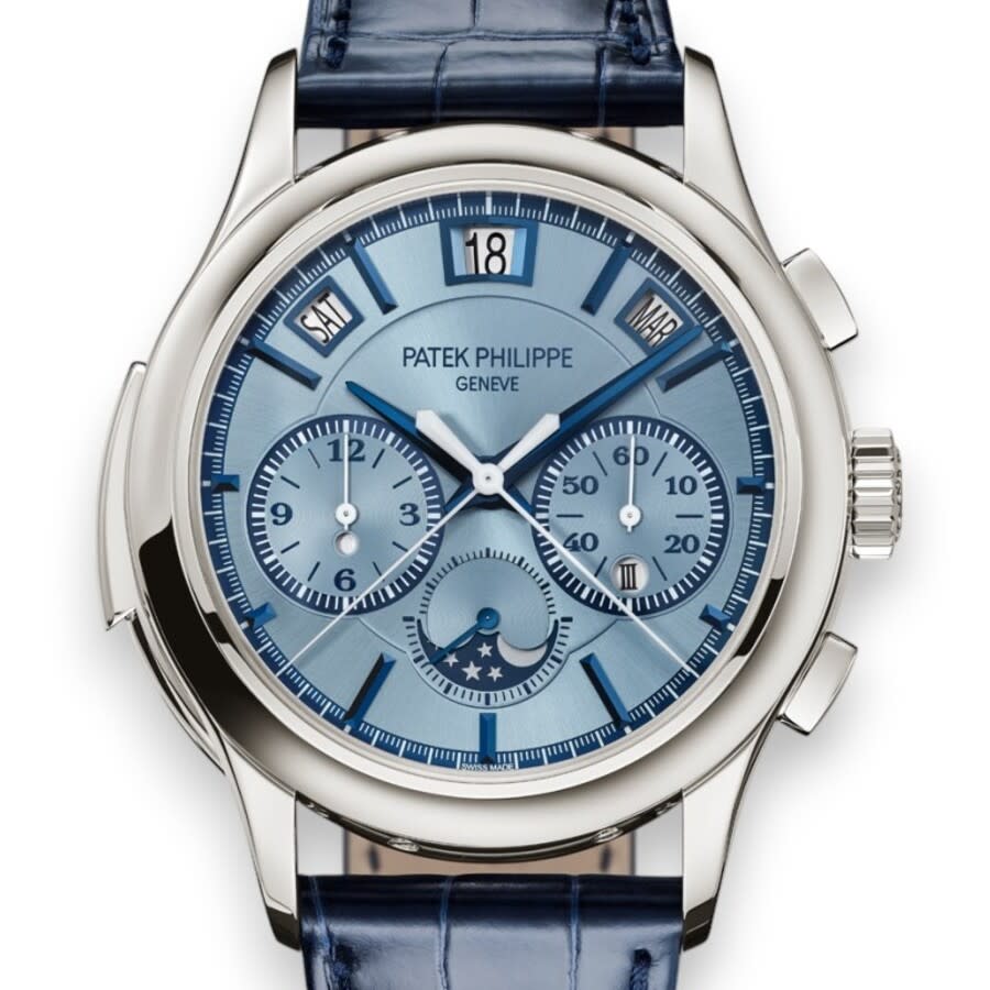 Patek Philippe Grand Complications Perpetual Automatic Blue Dial Mens Watch 5308G001