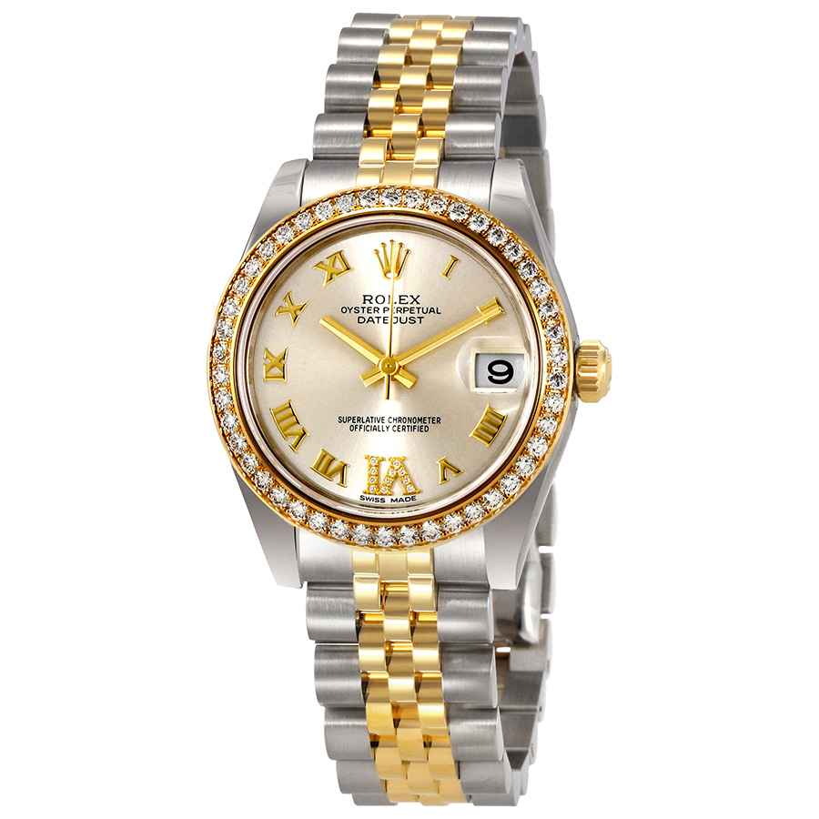 Preowned Rolex Datejust Lady 31 Diamond Silver Dial Ladies Watch 178383SRDJ