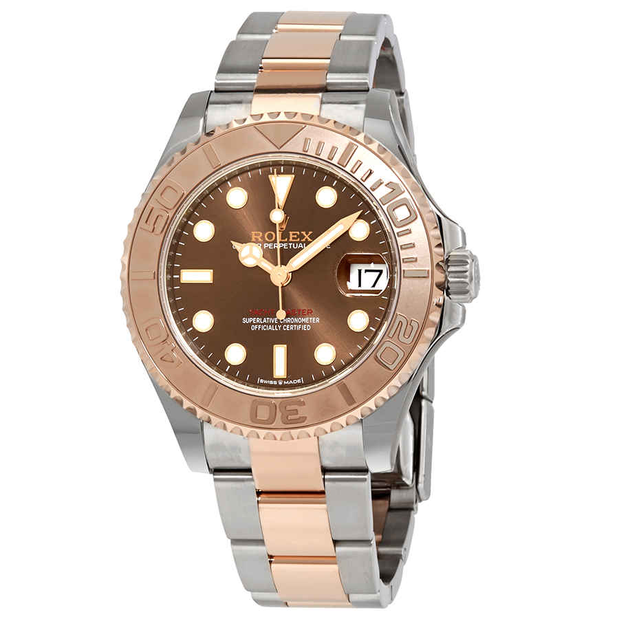 Rolex YachtMaster Chocolate Dial Steel and 18K Everose Midsize Oyster Watch 268621CHSO