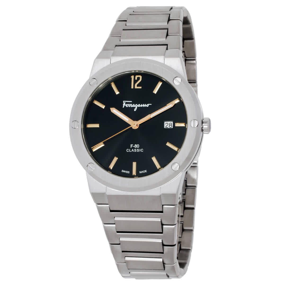 Ferragamo F-80 Classic Quartz Black Dial Men's Watch SFDT02423 | eBay